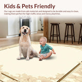Ultra Soft Area Rug, Non Slip, Stain Resistant, Washable Area Rugs for Living Room, Bedroom, Refined Area Showcasing Luxurious Baroque in Colors(Beige)