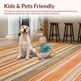 Ultra Soft Area Rug, Non Slip, Stain Resistant, Washable Area Rugs for Living Room, Bedroom, Rich Geometric Textured Statement Piece(Orange)