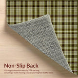 Ultra Soft Area Rug, Non Slip, Stain Resistant, Washable Area Rugs for Living Room, Bedroom, Warm Neutral Plaid Overlay(Brown)