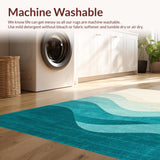 Ultra Soft Area Rug, Non Slip, Stain Resistant, Washable Area Rugs for Living Room, Bedroom, Serene Coastal Watercolor Design(Beige)