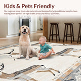 Ultra Soft Area Rug, Non Slip, Stain Resistant, Washable Area Rugs for Living Room, Bedroom, Naturalistic Earthy Animal Motif(Beige)