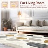 Ivory Beige Modern Geometric Harmony for Stylish Spaces(Beige)