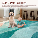 Ultra Soft Area Rug, Non Slip, Stain Resistant, Washable Area Rugs for Living Room, Bedroom, Boho Surf Scene Rug Coastal Decor Carpet(Orange)