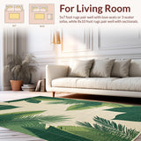 Ultra Soft Area Rug, Non Slip, Stain Resistant, Washable Area Rugs for Living Room, Bedroom, Serene Nature Inspired Pattern(Green)