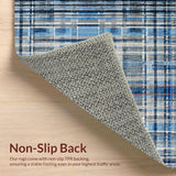 Ultra Soft Area Rug, Non Slip, Stain Resistant, Washable Area Rugs for Living Room, Bedroom, Modern Stripe Carpet(Blue)