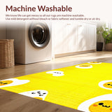Ultra Soft Area Rug, Non Slip, Stain Resistant, Washable Area Rugs for Living Room, Bedroom, Unique Fun Shaped Floor Accent(Yellow)