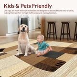 Ultra Soft Area Rug, Non Slip, Stain Resistant, Washable Area Rugs for Living Room, Bedroom, Trendy Fuzzy Animal Print(Beige)
