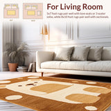 Ultra Soft Area Rug, Non Slip, Stain Resistant, Washable Area Rugs for Living Room, Bedroom, Kawaii Soft Animal Aesthetic(Brown)