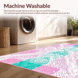 Ultra Soft Area Rug, Non Slip, Stain Resistant, Washable Area Rugs for Living Room, Bedroom, Whimsical Watercolor Egg Motif(Pink)