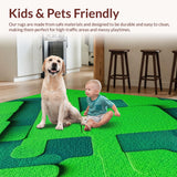 Ultra Soft Area Rug, Non Slip, Stain Resistant, Washable Area Rugs for Living Room, Bedroom, Bright Green Educational Kids Carpet with City Design(Green)