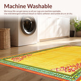 Ultra Soft Area Rug, Non Slip, Stain Resistant, Washable Area Rugs for Living Room, Bedroom, Playful Kaleidoscope Color Splash(Yellow)