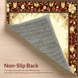 Ultra Soft Area Rug, Non Slip, Stain Resistant, Washable Area Rugs for Living Room, Bedroom, Modern Mandarin Red for(Red)