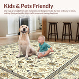 Ultra Soft Area Rug, Non Slip, Stain Resistant, Washable Area Rugs for Living Room, Bedroom, Natural Woven Wicker Cream(Beige)