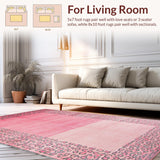 Ultra Soft Area Rug, Non Slip, Stain Resistant, Washable Area Rugs for Living Room, Bedroom, Chic Modern Leopard Aesthetic(Pink)