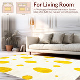 Ultra Soft Area Rug, Non Slip, Stain Resistant, Washable Area Rugs for Living Room, Bedroom, Sunny Egg Inspired Decoration(Yellow)