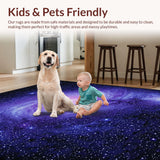 Ultra Soft Area Rug, Non Slip, Stain Resistant, Washable Area Rugs for Living Room, Bedroom, Cosmic Purple Nebula Aesthetic(Purple)