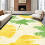 Ultra Soft Area Rug, Non Slip, Stain Resistant, Washable Area Rugs for Living Room, Bedroom, Tropical Surfboard Inspired Rug Vibrant Palms Wave Pattern Sea Breeze Print(Yellow)