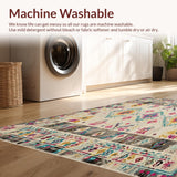 Over Dyed Southwestern Border Area with Beige Geometric Art(White)