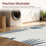 Ultra Soft Area Rug, Non Slip, Stain Resistant, Washable Area Rugs for Living Room, Bedroom, Sophisticated Outdoor Leaf Geometry(Gray)