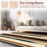 Ultra Soft Area Rug, Non Slip, Stain Resistant, Washable Area Rugs for Living Room, Bedroom, Trendy Western Vibe Howdy Accent Beige Black Decor(Brown)