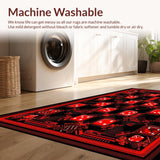 Ultra Soft Area Rug, Non Slip, Stain Resistant, Washable Area Rugs for Living Room, Bedroom, Whimsical Dice-Themed Visual Statement(Red)