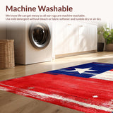 Ultra Soft Area Rug, Non Slip, Stain Resistant, Washable Area Rugs for Living Room, Bedroom, Eclectic Pentagram Motif Display(Red)