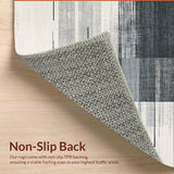 Ultra Soft Area Rug, Non Slip, Stain Resistant, Washable Area Rugs for Living Room, Bedroom, Rustic Geometric Color Play(Gray)