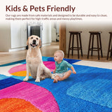 Ultra Soft Area Rug, Non Slip, Stain Resistant, Washable Area Rugs for Living Room, Bedroom, Vibrant Abstract Living Room Non-Shedding Area Rug(Blue)