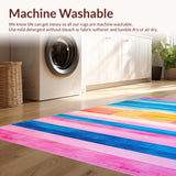 Ultra Soft Area Rug, Non Slip, Stain Resistant, Washable Area Rugs for Living Room, Bedroom, Serene Colorful Brushstroke Harmony(Pink)
