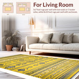 Ultra Soft Area Rug, Non Slip, Stain Resistant, Washable Area Rugs for Living Room, Bedroom, Modern Tribal High Traffic Kitchen Area Carpet(Yellow)