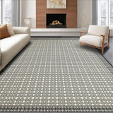 Ultra Soft Area Rug, Non Slip, Stain Resistant, Washable Area Rugs for Living Room, Bedroom, Textured Grid Design in Neutral Tones(Gray)