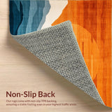 Ultra Soft Area Rug, Non Slip, Stain Resistant, Washable Area Rugs for Living Room, Bedroom, Rustic Earthy Toned Print(Orange)
