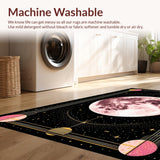 Ultra Soft Area Rug, Non Slip, Stain Resistant, Washable Area Rugs for Living Room, Bedroom, Artistic Lunar Floral Arrangement(Pink)