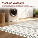 Ultra Soft Area Rug, Non Slip, Stain Resistant, Washable Area Rugs for Living Room, Bedroom, Soft Cream Abstract Angled Motif(Beige)