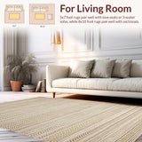 Ultra Soft Area Rug, Non Slip, Stain Resistant, Washable Area Rugs for Living Room, Bedroom, Contemporary Soft Hued Trellis Arrangement(Beige)