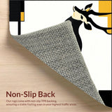 Ultra Soft Area Rug, Non Slip, Stain Resistant, Washable Area Rugs for Living Room, Bedroom, Stylish Earthy Tones with Animal Themes(Black)