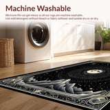 Ultra Soft Area Rug, Non Slip, Stain Resistant, Washable Area Rugs for Living Room, Bedroom, Enigmatic Celestial Wave Design(Black)