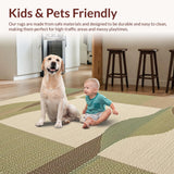 Ultra Soft Area Rug, Non Slip, Stain Resistant, Washable Area Rugs for Living Room, Bedroom, Vibrant Rustic Harvest Design Elements(Beige)