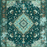 Ultra Soft Area Rug, Non Slip, Stain Resistant, Washable Area Rugs for Living Room, Bedroom, Artistic Vintage Distressed Appeal(Blue)