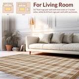 Ultra Soft Area Rug, Non Slip, Stain Resistant, Washable Area Rugs for Living Room, Bedroom, Rustic Floral Vintage Accents(Beige)