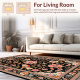 Vibrant Retro Nature Print(Black)