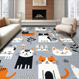 Ultra Soft Area Rug, Non Slip, Stain Resistant, Washable Area Rugs for Living Room, Bedroom, Contemporary Fun Animal Motif(Gray)
