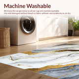 Ultra Soft Area Rug, Non Slip, Stain Resistant, Washable Area Rugs for Living Room, Bedroom, Artful Fluid Motion Decor(Gray)