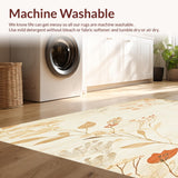 Ultra Soft Area Rug, Non Slip, Stain Resistant, Washable Area Rugs for Living Room, Bedroom, Desert Bloom Beige Artistic Floral Area(Beige)