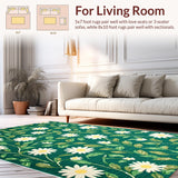 Ultra Soft Area Rug, Non Slip, Stain Resistant, Washable Area Rugs for Living Room, Bedroom, Nature-Inspired Plush Shaggy Carpet for Bedroom Aesthetic(Green)