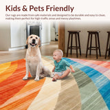 Ultra Soft Area Rug, Non Slip, Stain Resistant, Washable Area Rugs for Living Room, Bedroom, Modern Rustic Medallion Motif(Orange)