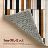 Ultra Soft Area Rug, Non Slip, Stain Resistant, Washable Area Rugs for Living Room, Bedroom, Elegant Striped Earthy Tones(Beige)