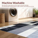 Ultra Soft Area Rug, Non Slip, Stain Resistant, Washable Area Rugs for Living Room, Bedroom, Elegant Streaked Monochrome Aesthetic(Gray)
