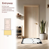 Ultra Soft Area Rug, Non Slip, Stain Resistant, Washable Area Rugs for Living Room, Bedroom, Soft Cozy White Cat Imagery(White)