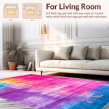Ultra Soft Area Rug, Non Slip, Stain Resistant, Washable Area Rugs for Living Room, Bedroom, Dynamic Soft Textured Harmony(Pink)